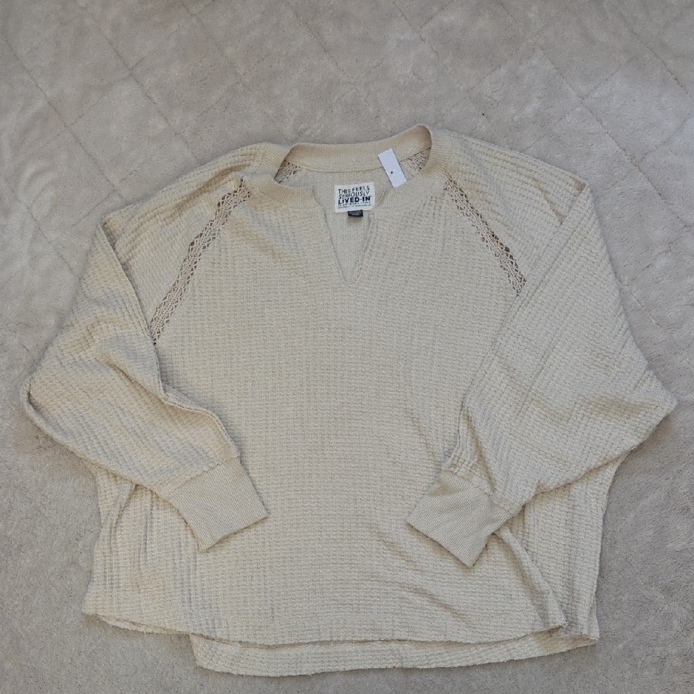 American Eagle Big Hug Notch Neck Waffle